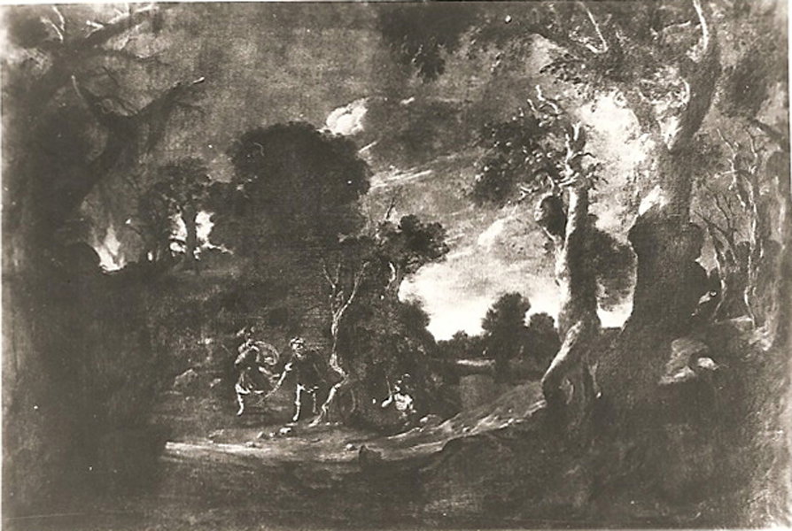 cavalieri in un bosco (dipinto, opera isolata) - ambito Europa centro-settentrio